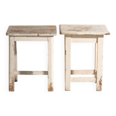 Tables de chevet anciennes en bois de pin – Europe centrale, vers 1940 #12