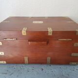 Marine trunk travel cabinet period 19th wood and brass