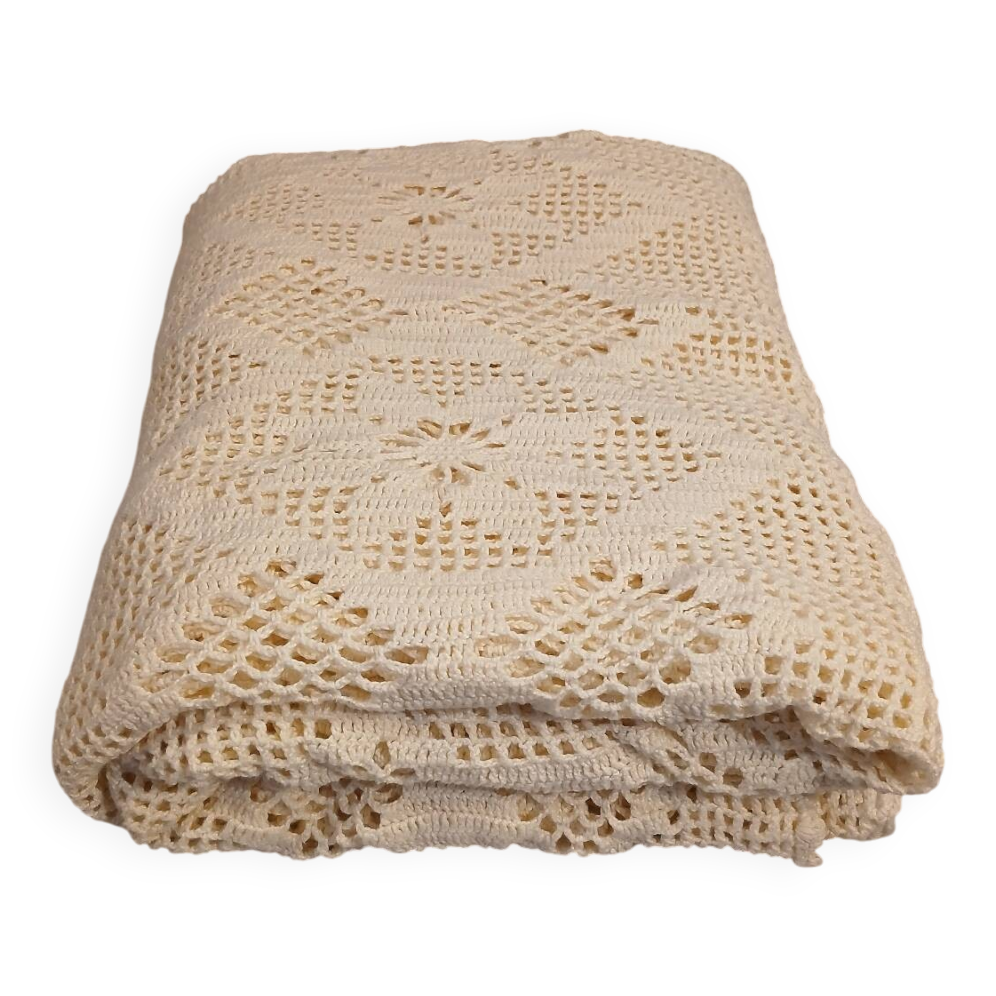 2 antique crocheted bedspreads