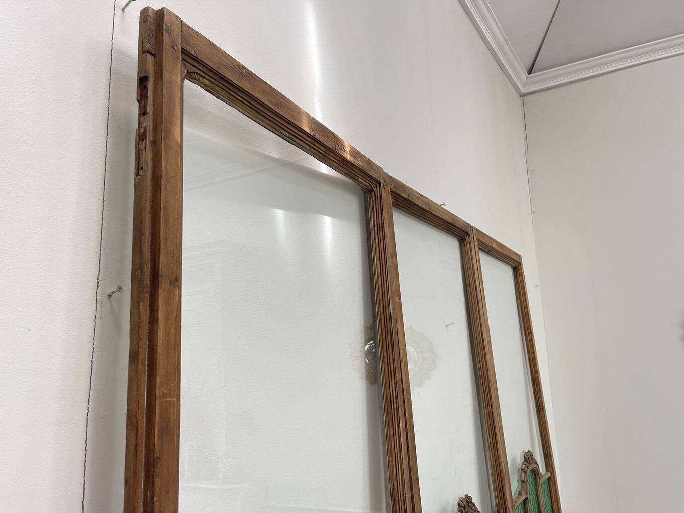 Art Deco Brasserie Screen in Wood and Glass