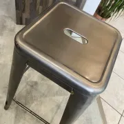 Tolix h75 industrial high bar stool, stackable, varnished metal.
