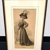 Fashion sketch under frame