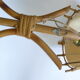 Pair of vintage rattan wall lamps with lampshade