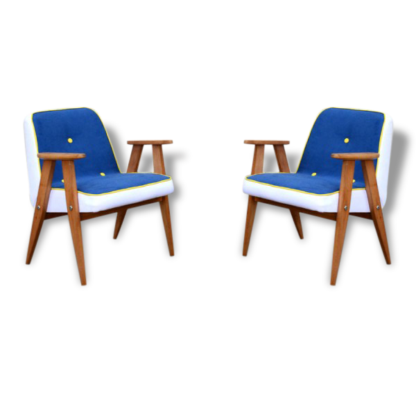 Polish design of the 50 - 70s icon designed by Józef Chierowski.  Completely renovated Chair