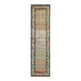 Tapis coureur vintage turc Oushak fait à la main en laine et coton orange 82x311