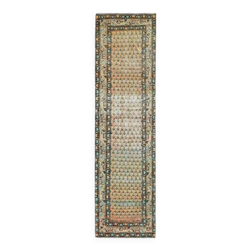 Vintage Turkish Oushak Handmade Wool Cotton Orange Runner Rug 82x311