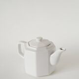 Large faceted ceramic teapot, White, 1950