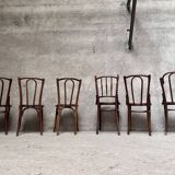 Set of 6 caned bistro chairs