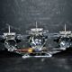 SWAROVSKI candle holder three candles in cut crystal signed 18.5 x 9 x 4cm