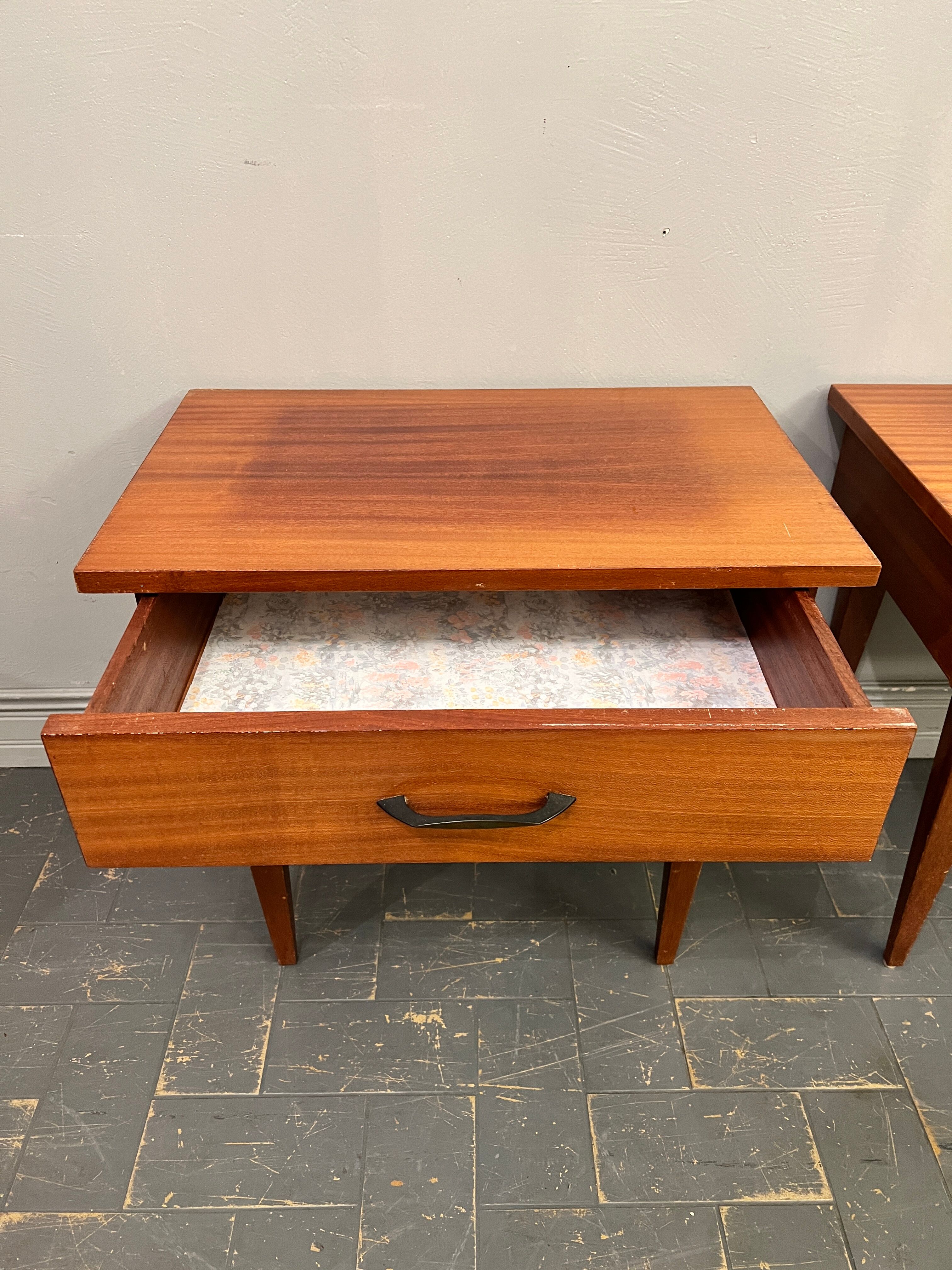 Pair of vintage bedside tables