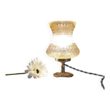 Lampe de table en bronze et verre ambré en pointe de diamant