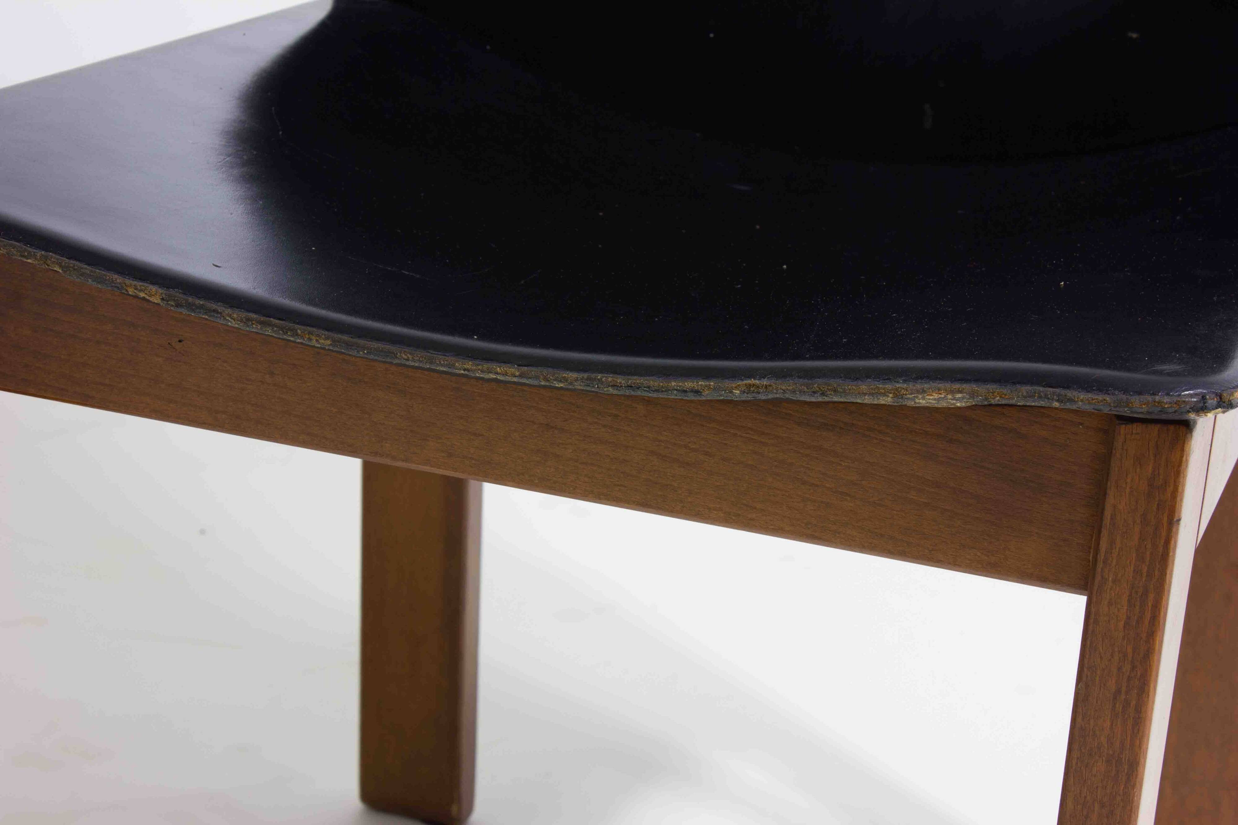 Set of 6 black leather dining chairs by Afra & Tobia Scarpa, 1970's