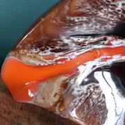 Flamed ceramic ashtray in Vallauris style from the 1970s.
