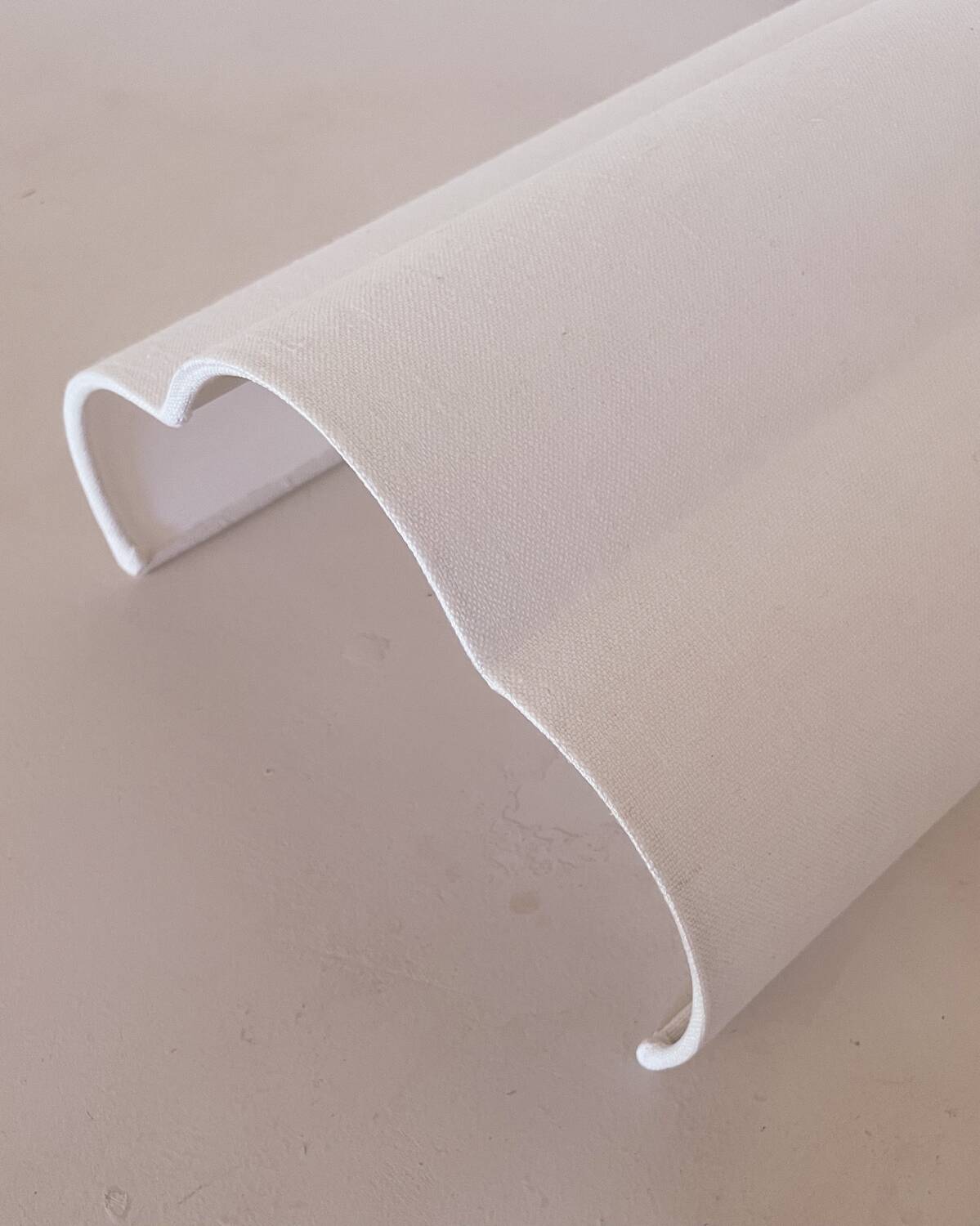 Pair of ecru linen wall lights