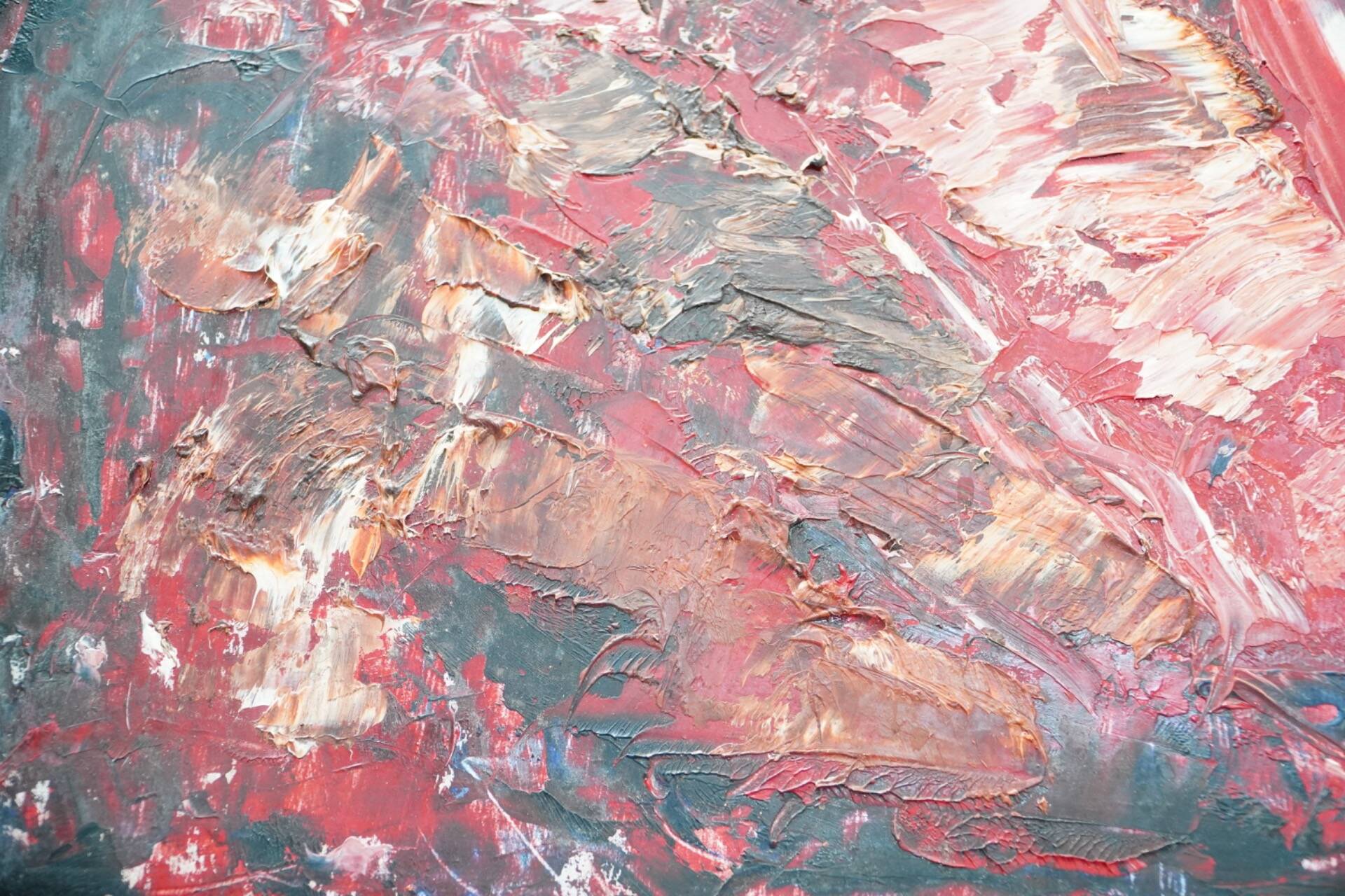 Jozef Mees, Lyrical Abstract Oil on Panel 1962