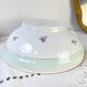 Saladier porcelaine vintage fleuri blanche verte SALINS 66 de 1950s