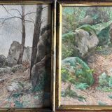 Table 2x Watercolours by Abel Chancel (1847-1917) School of Fontainebleau