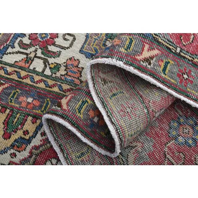 1970s Vintage Persian Handmade Wool Cotton Red Oversized Area Rug 282x360
