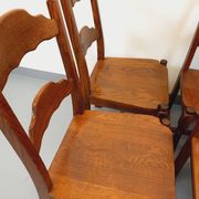 Set of 6 vintage brutalist chairs in oak wood from the 60s