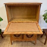 Wooden drop-leaf secretary in Louis XV style – Floral decoration