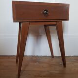 Wooden bedside table compass foot
