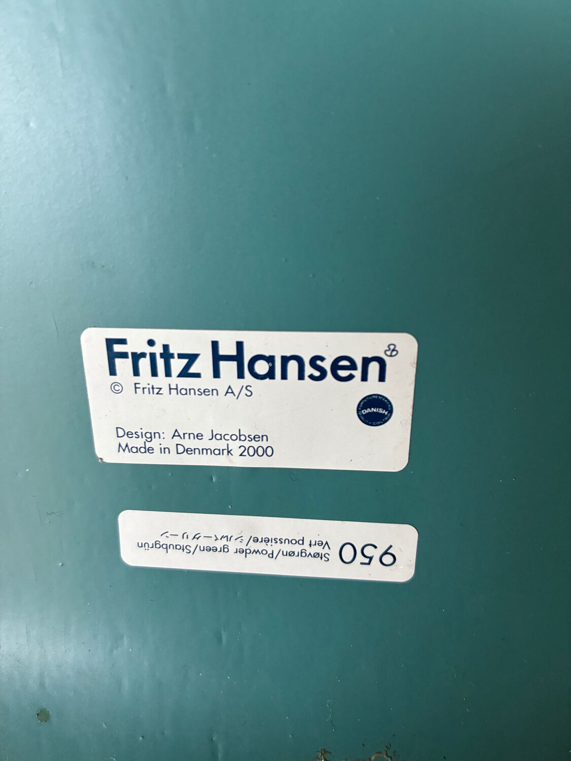 Blue Fritz Hansen chair