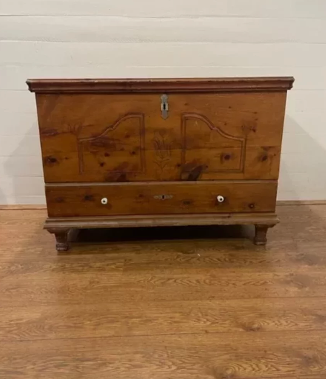 19th century carved wooden chest of drawers