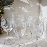 Set of 6 mismatched bird water or wine glasses