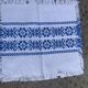 Nappe a the rectangulaire et 6 serviettes, made in france, linge basque, blanche et bleue, Vintage