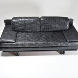 Convertible leather patchwork sofa