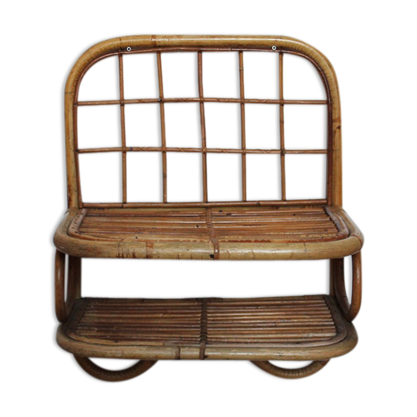 Étagère en rotin vintage