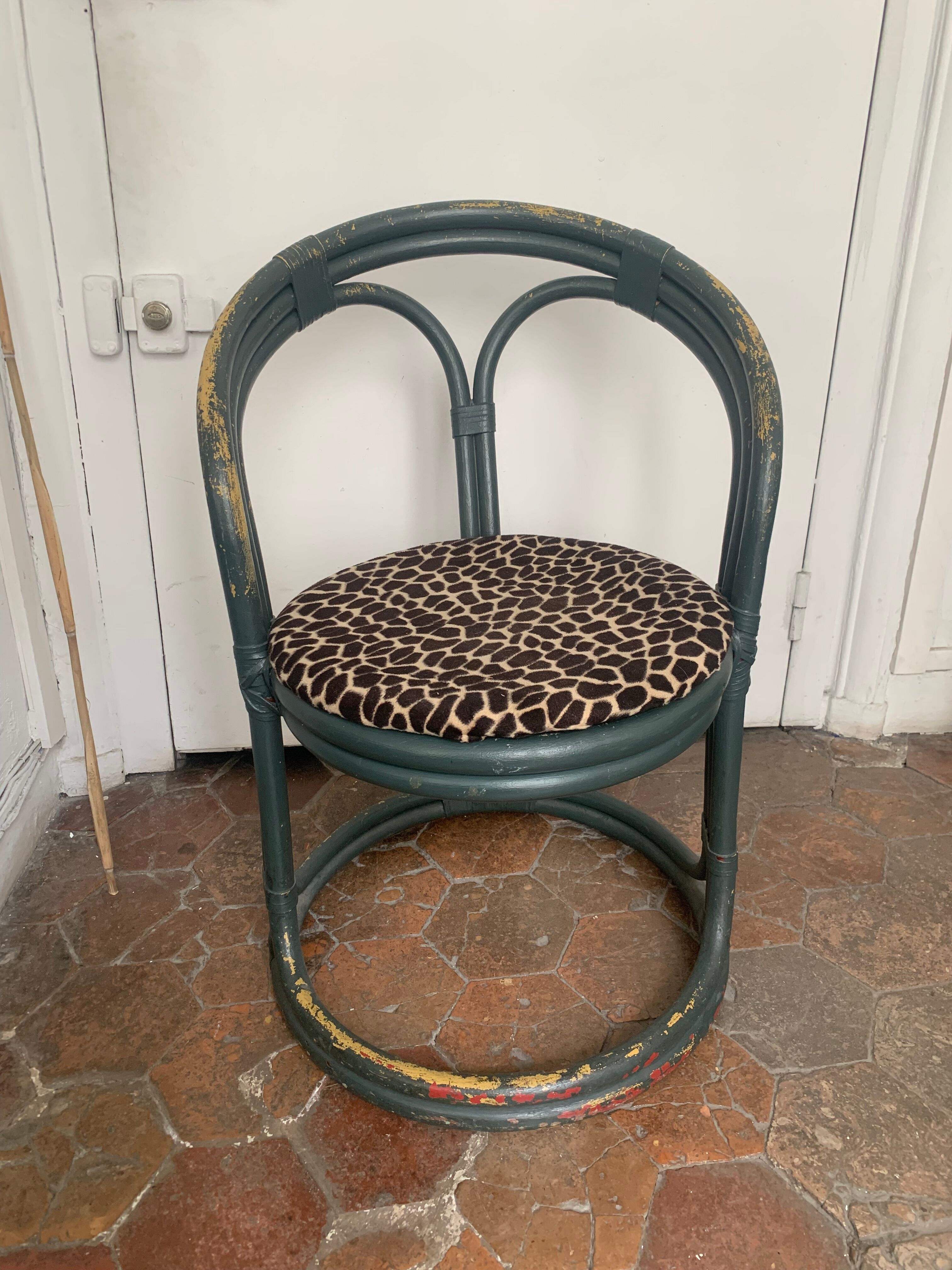 Fauteuil en rotin vintage