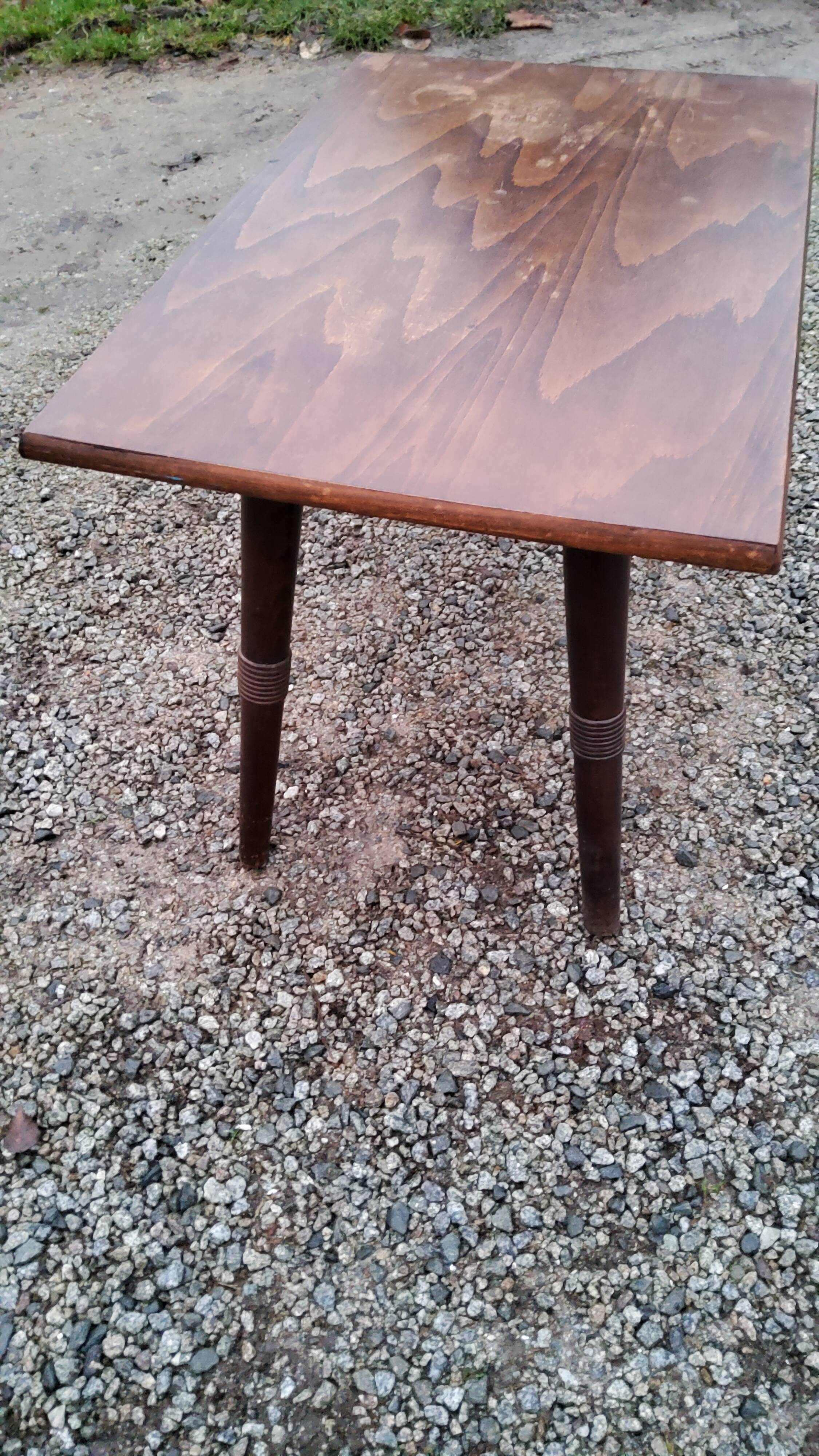 Coffee table of the 60s brutalist compass feet stamped M.G