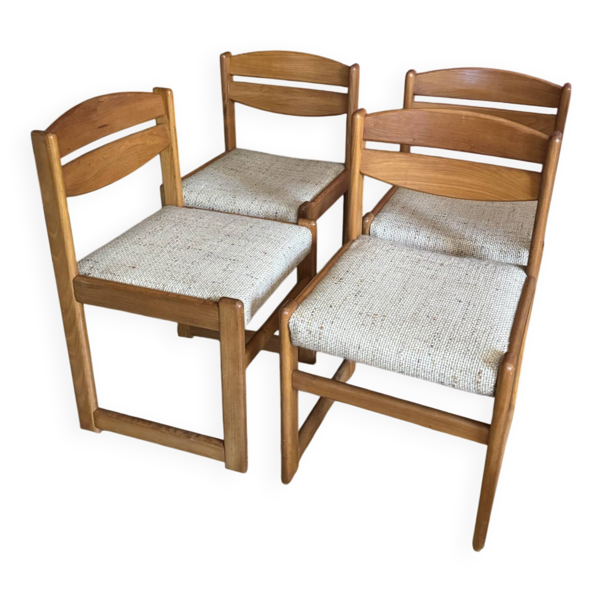 Solid elm sled chair