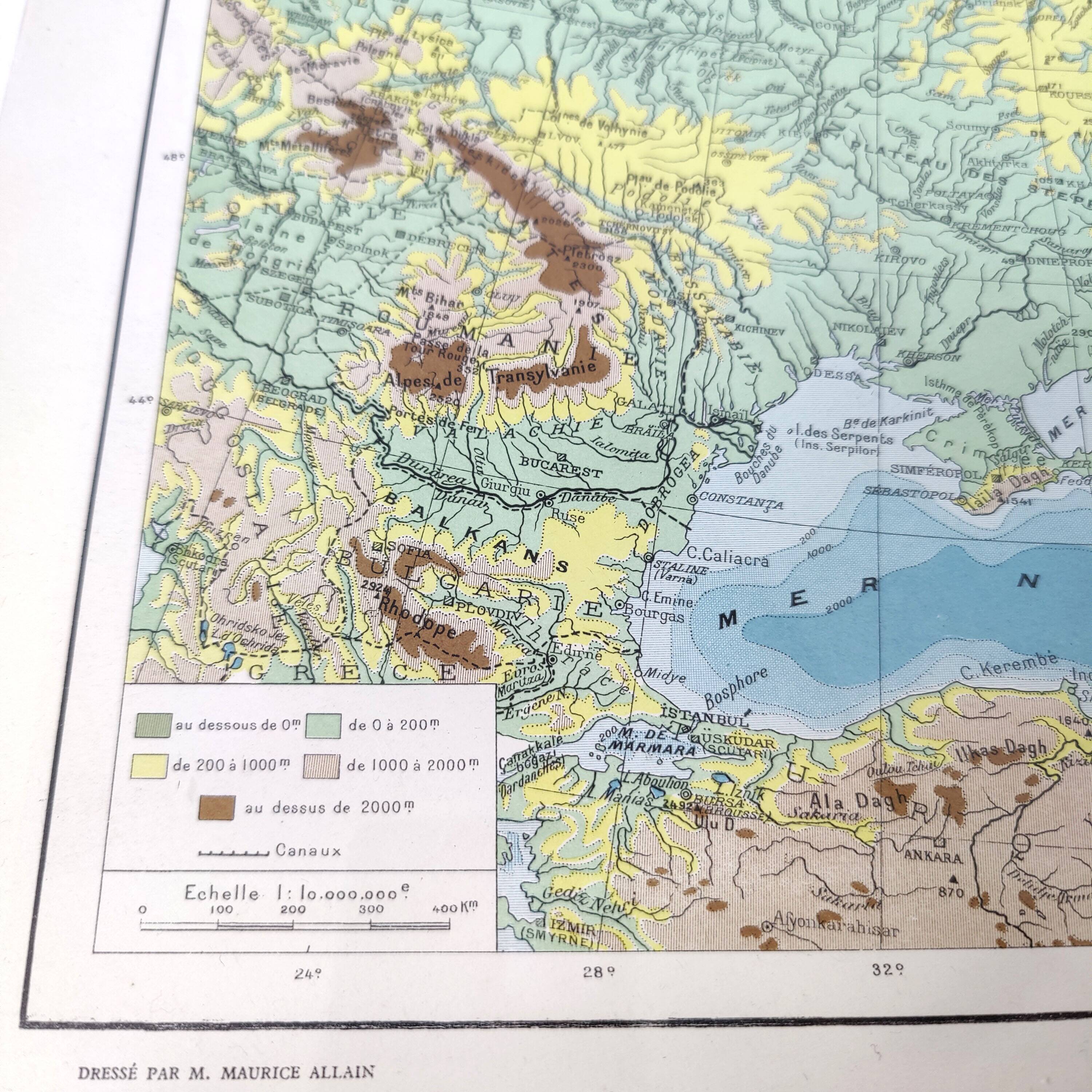 Old USSR and Finland map 43x43cm from 1950