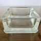 Glass slab, ashtray, pocket emptier, signed LUMAX, 1940s 50s.