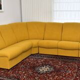 Yellow bouclé corner modular sofa, 1970s, set of 6