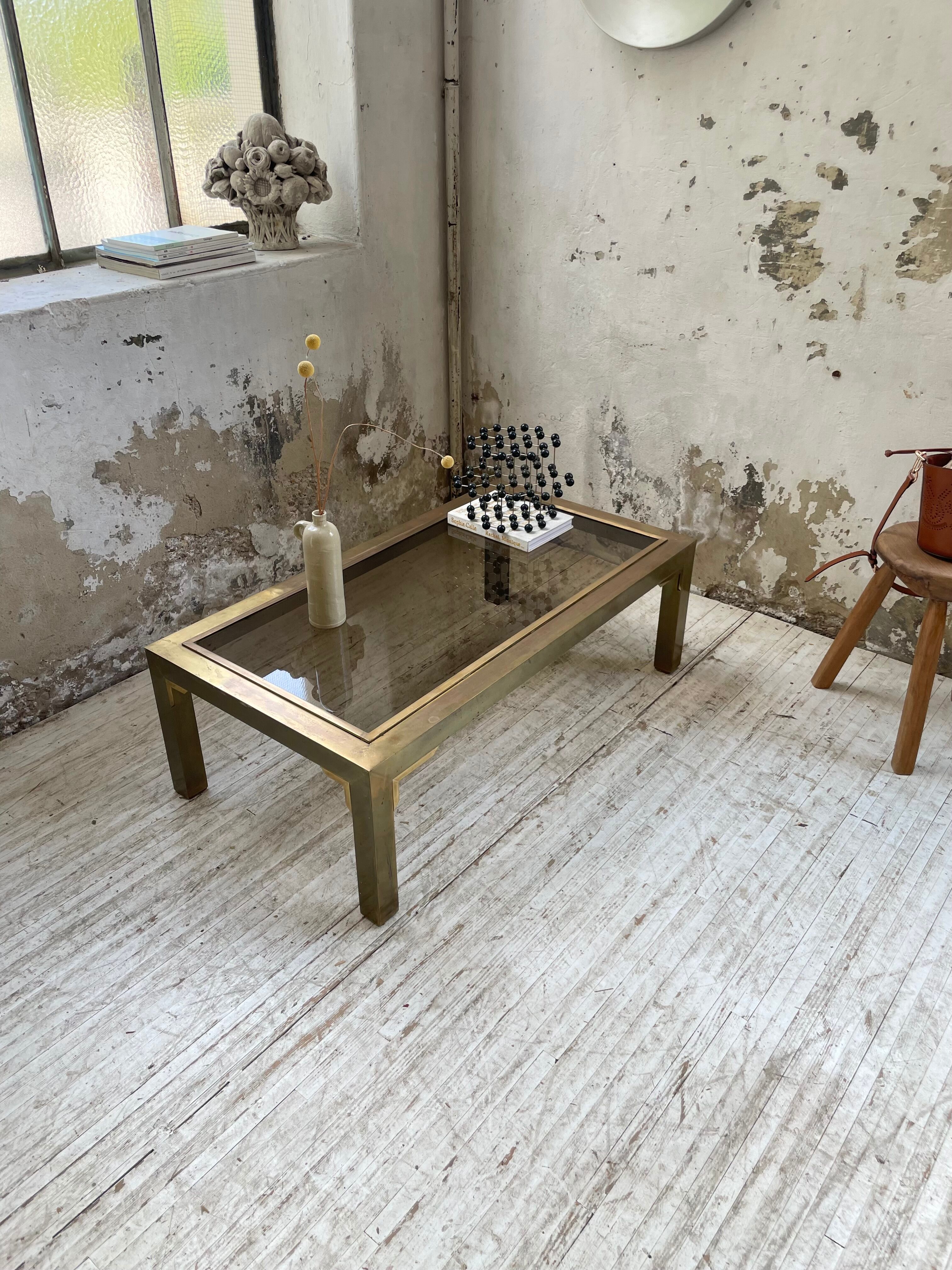 60s brass coffee table