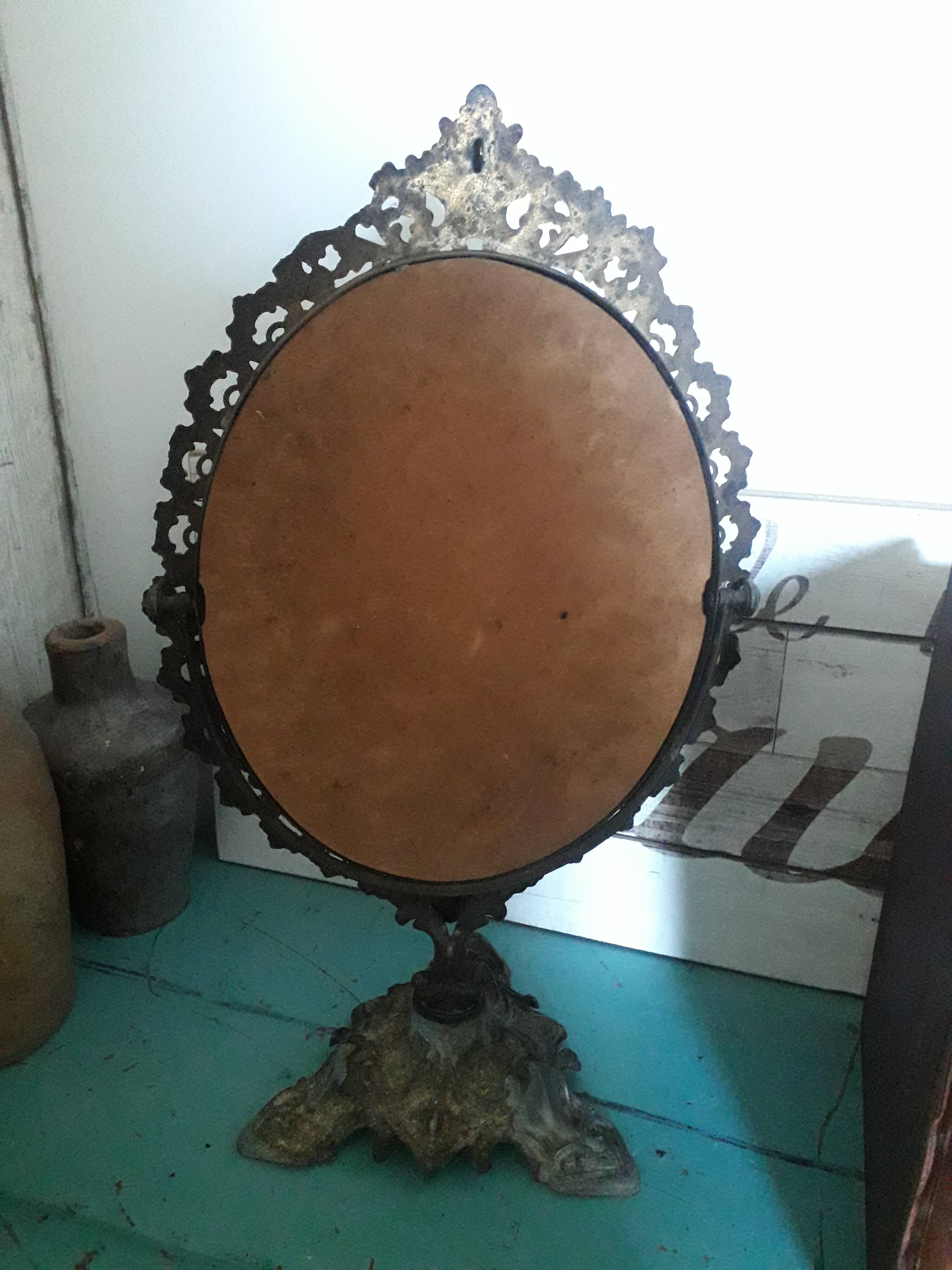 Vintage metal table mirror  29x50cm