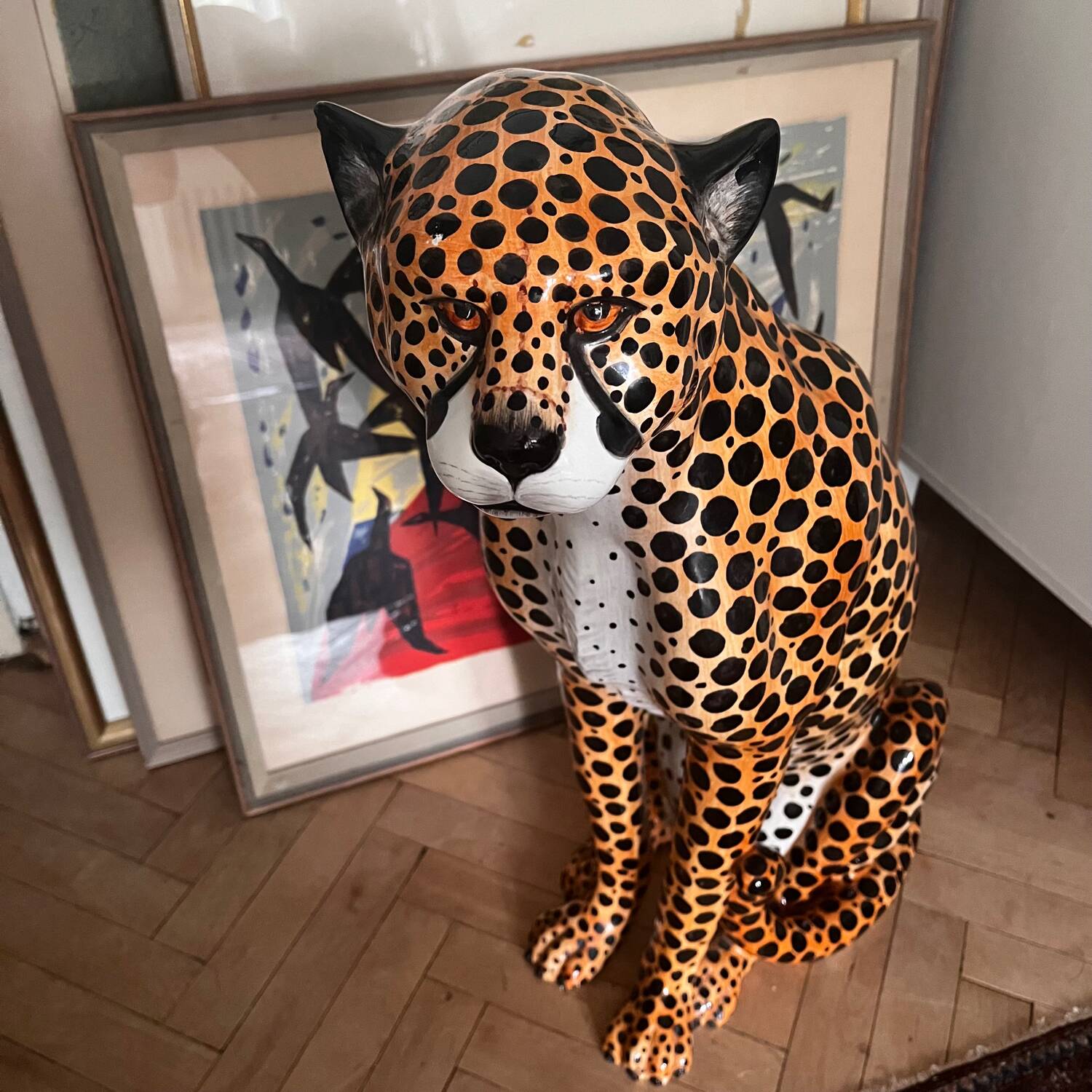 Vintage Ceramic Cheetah, 1970’s Italy