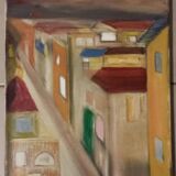 Original painting – Colorful urban scene – Signed