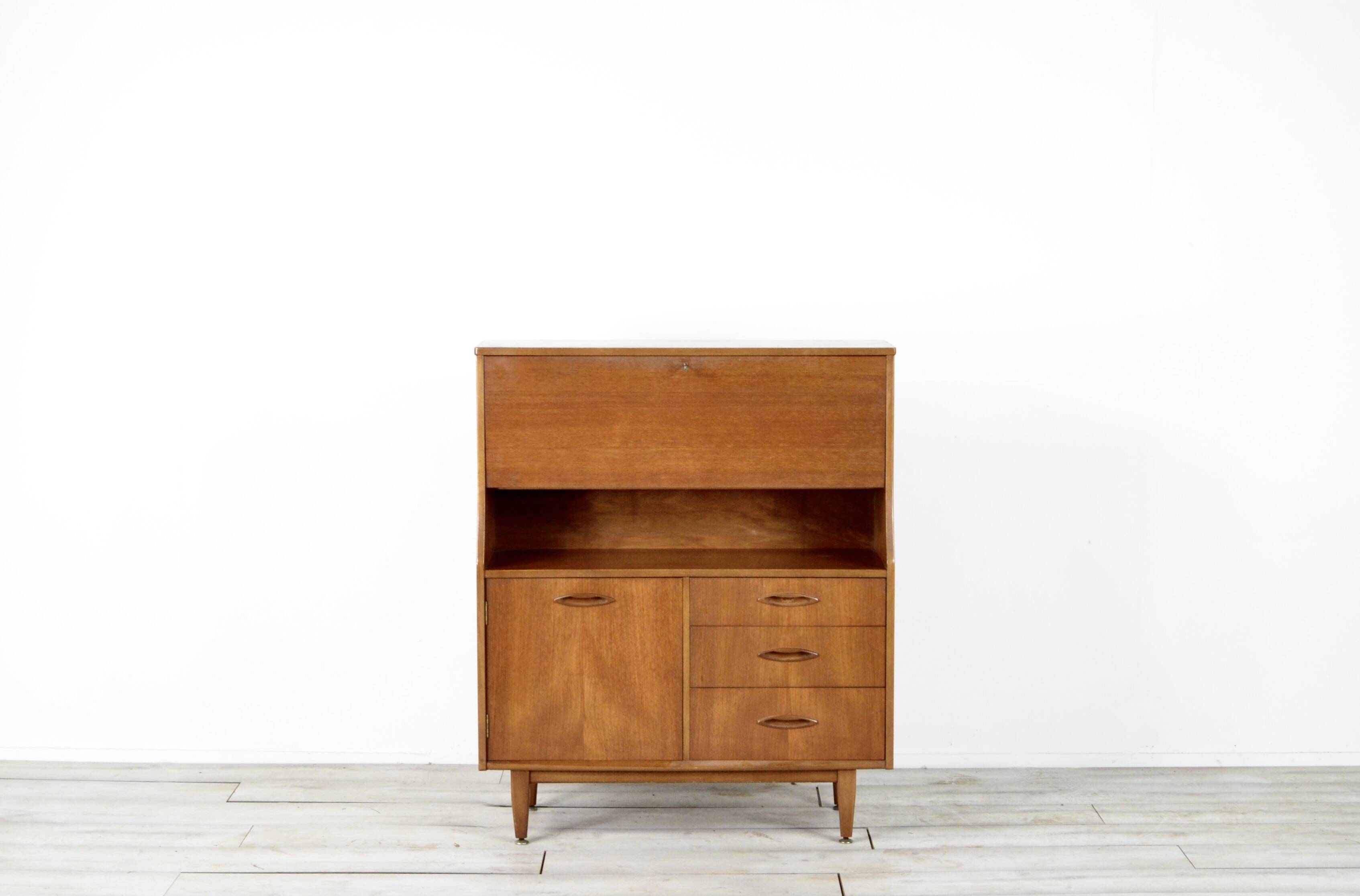 Vintage 'Jentique' Danish Style Teak Bureau / Sideboard / Cabinet. Delivery