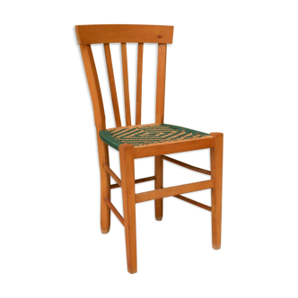 Wooden and rattan countryside canne chair