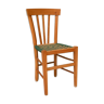 Chaise cannée de campagne en bois et en rotin