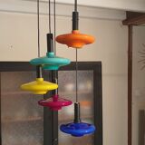 Multicolored waterfall hanging lamp