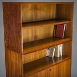 Large Vintage Bookcase with Bar in Teak by Heinrich Riestenpatt, 1960s