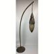 Lampadaire rustique patiné en cuivre et acier avec lanterne, Indonésie 1980