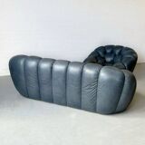 Bubble set by Roche Bobois in blue leather.