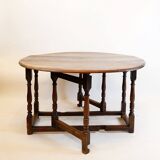 Table anglaise à abattants et pieds tournés du 19e siècle
