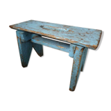 Brocante wooden bench stool etagere light blue